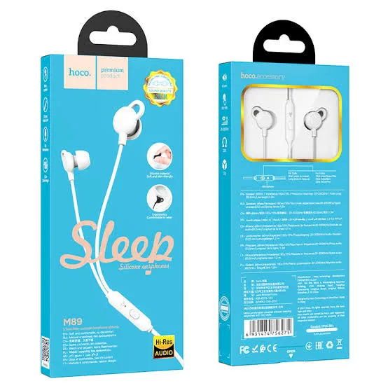 Hoco M89 Sleep Wire Controlled With Mic Earphone B.webp