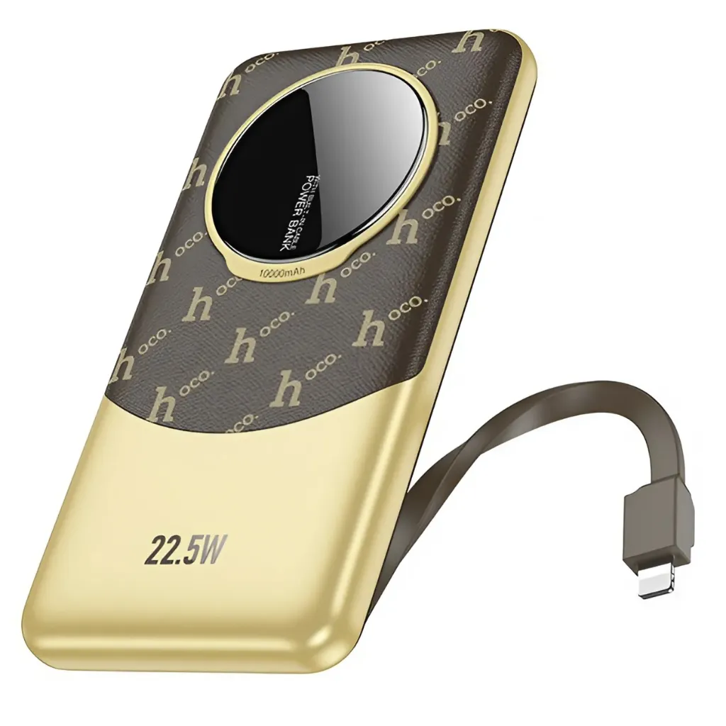Hoco Q29 10000MAH IP Cable,Comes Power Bank Brown 1.webp