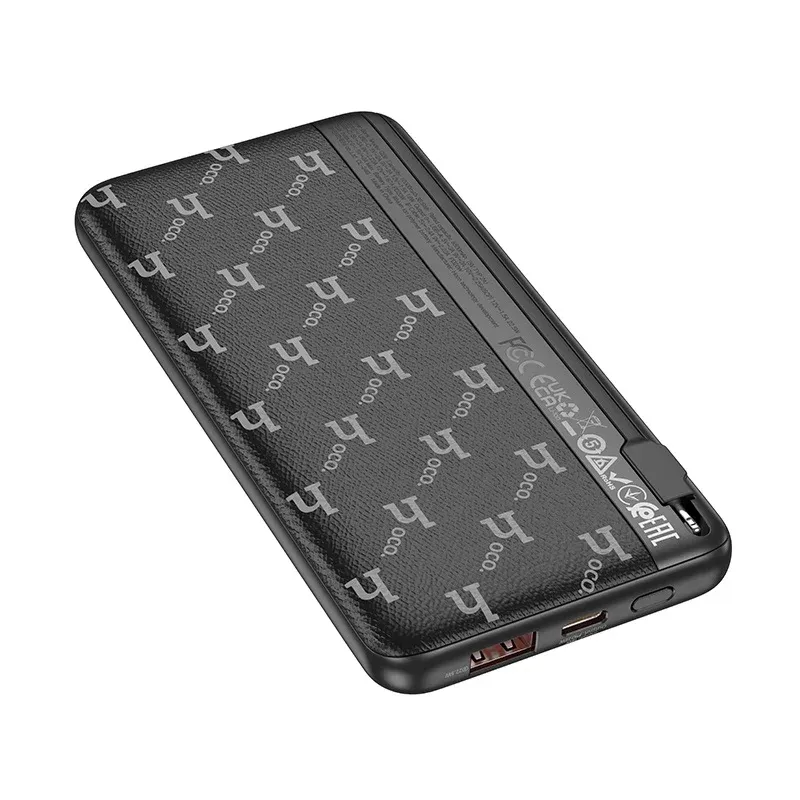 Hoco Q29 10000MAH IP Cable,Comes Power Bank Black2.webp