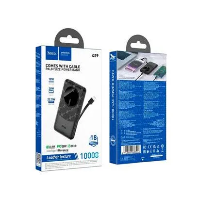 Hoco Q29 10000MAH IP Cable,Comes Power Bank Black.webp