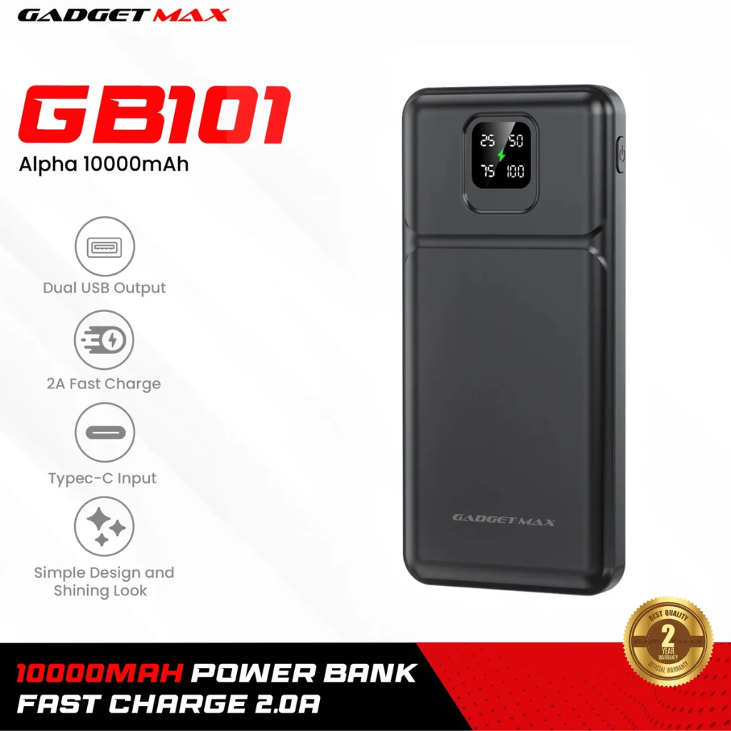 Gadget Max GB101 10000MAH Alpha Power Bank(5V/2A)