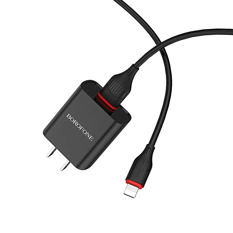[BA20CBK] Borofone BA20 Sharp Single Port TC Charger Set (Black)