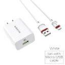 Borofone BA21 Single Port QC3.0 AND Charger Set (White)