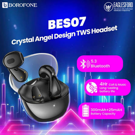 [BES07BK] Borofone BES07 Crystal Angel BT Wireless Earbuds (Black)