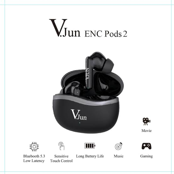 [ENC2] V.Jun ENC Pods ENC2 Earbuds (Bk)
