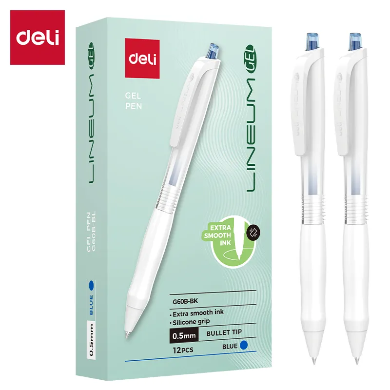 Deli - Lineum Silicone Grip Gel PenEG60B-BL Gel Pen (1Ctn*12Pkt*12box*12Pcs)