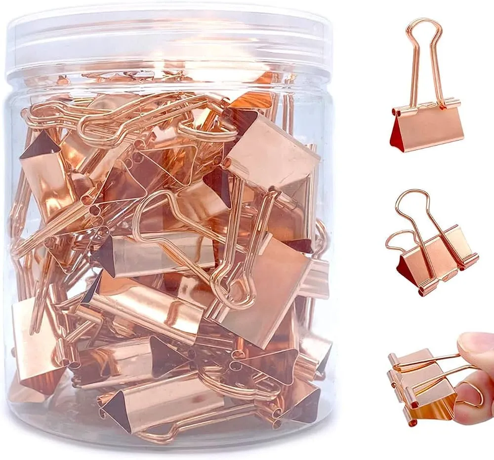 Apolo Binder Clip 19MM A-115 Rose Gold 8Nos
