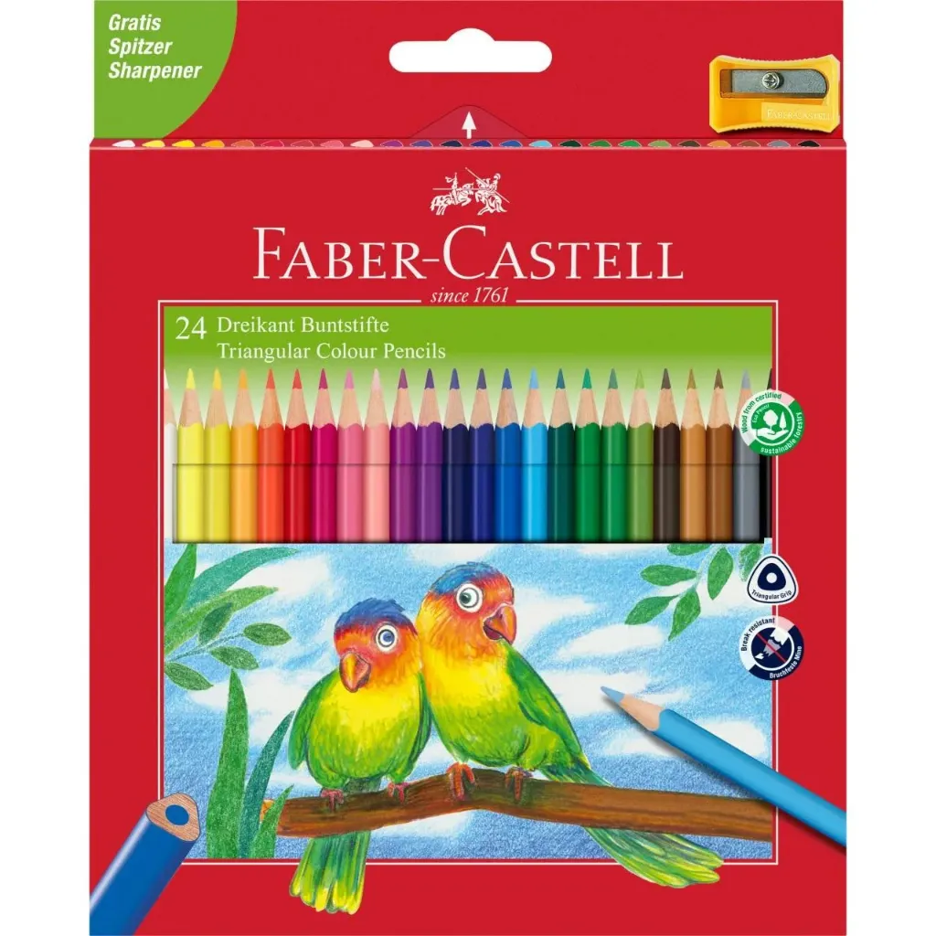 Faber Castell 24 Traingular Colour Pencils