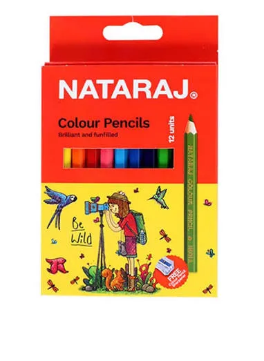 NATARAJ Colour Pencils Half Size 12's