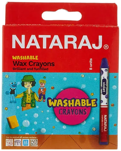 NATARAJ Washable Wax Crayons 8's