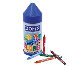 Mega Doms - 8739 Long Wax Crayons Colour (1box *12Shades)