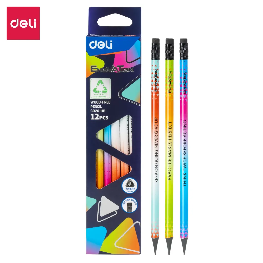 Deli - 020 Wood Free Pencil HB Triangle (1CTN*40C*6Dz*12's)