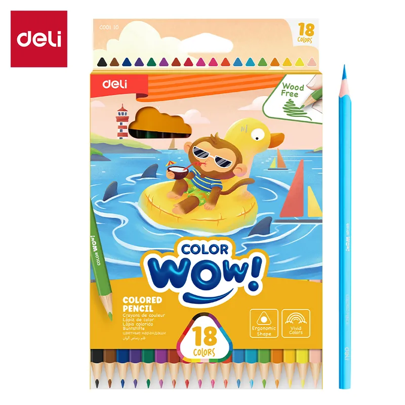 Deli - 00110 Plastic Colour Pencil (1CTN*4Box*24C*18's)