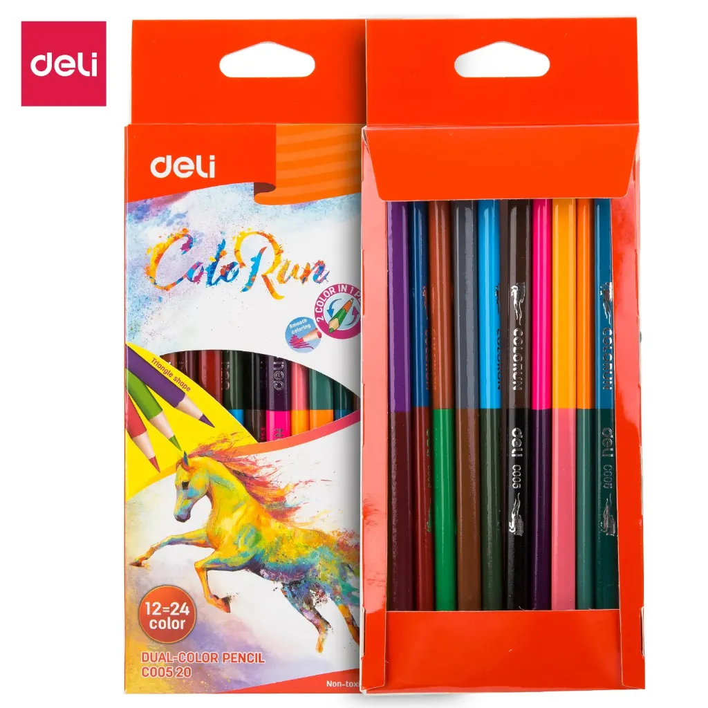 Deli - EC00520 Dual Color Pencil (1CTN*6Box*24C*12's)