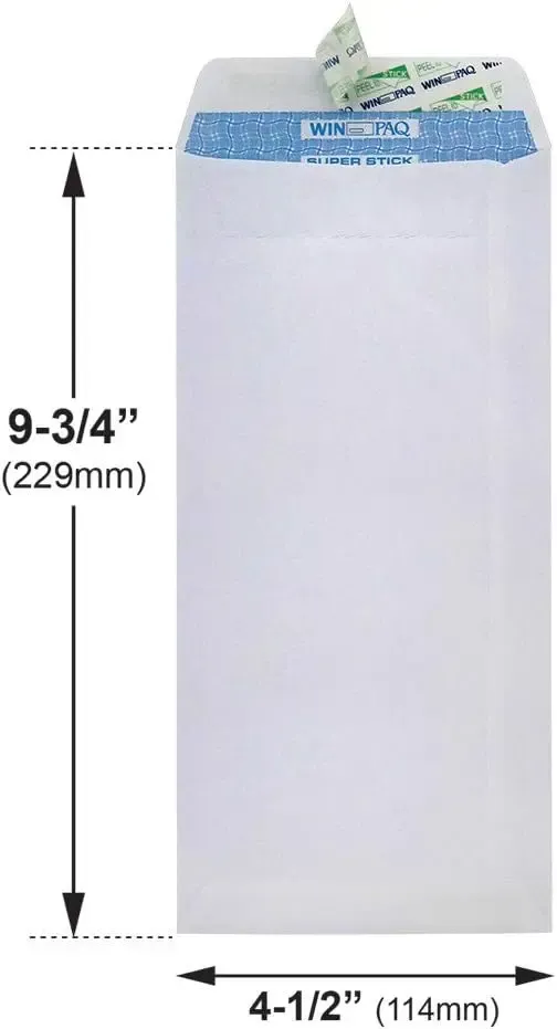 WIN-PAQ ENVELOPES 4"x 9" 80G 25's