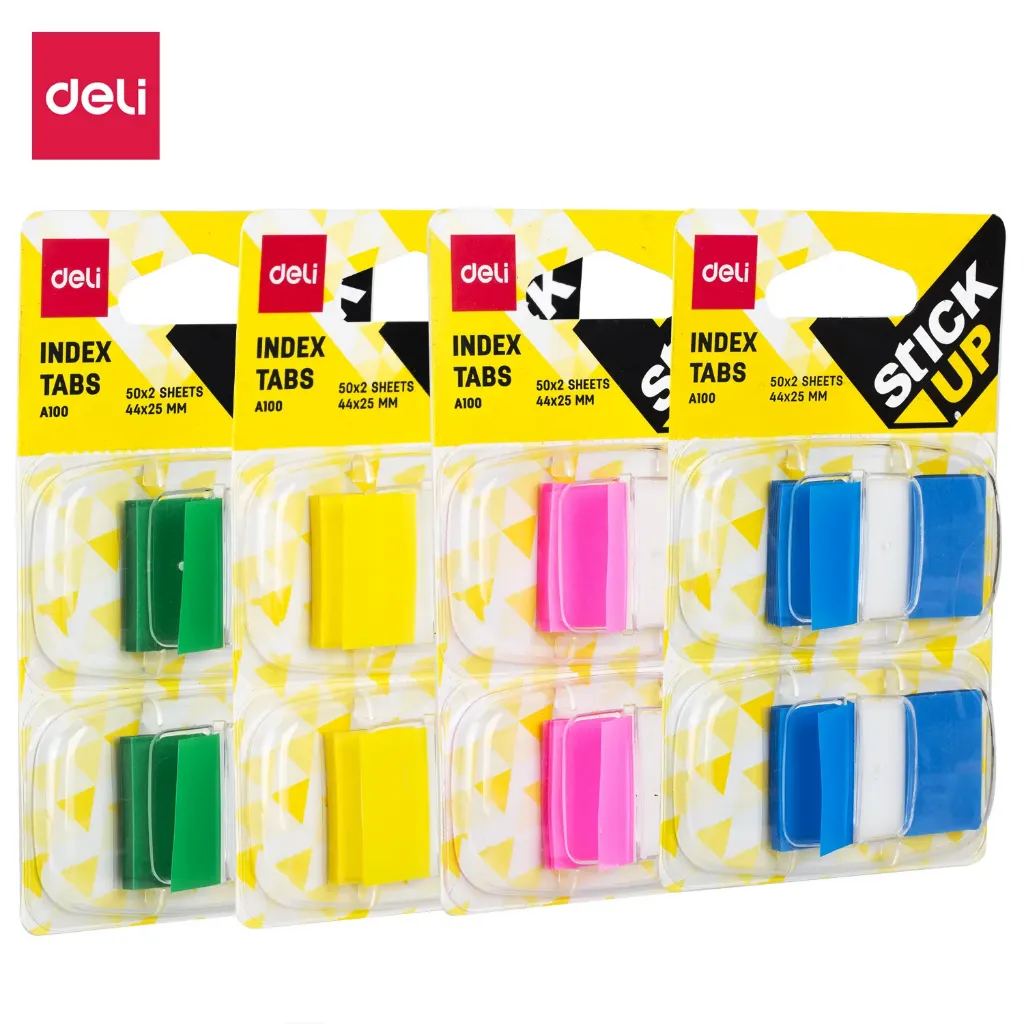 Deli - 10001 Index Tabs (45*25mm) Asst (1CTN*12Box*24's)