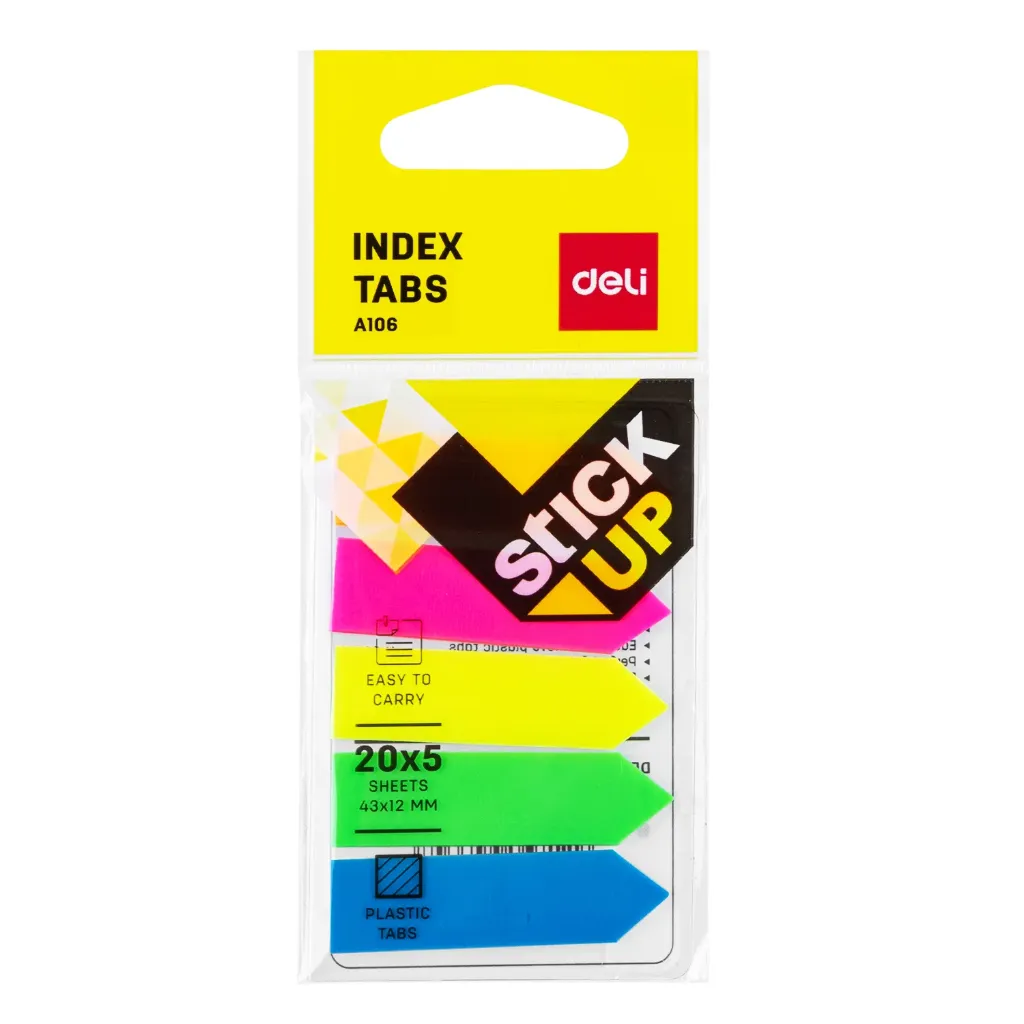 Deli - 10602 Index Tabs (45*12mm) (1CTN*12Box*24's)