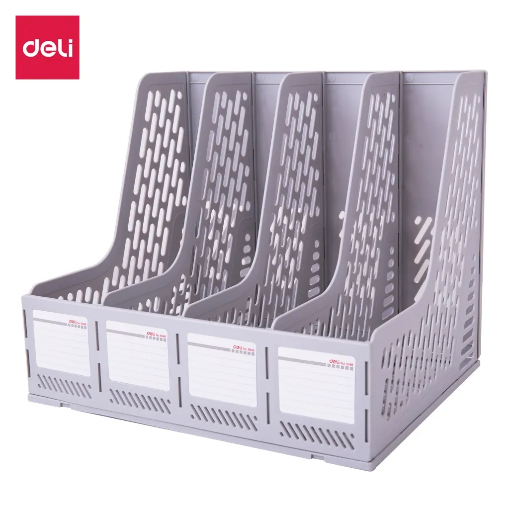 Deli - E9846 Magazine Container (1CTN*3Box*12's)-GY