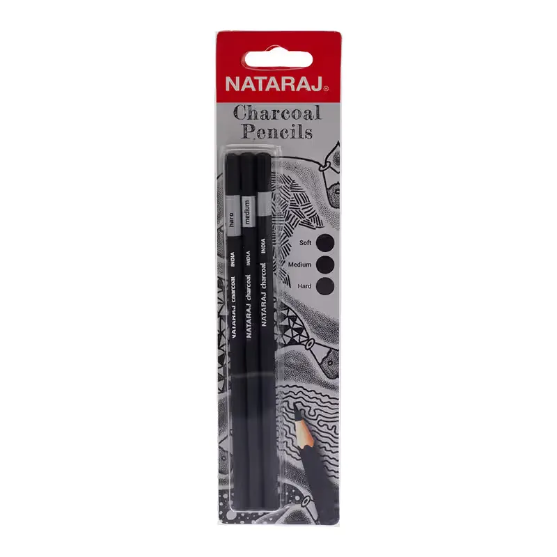 Nataraj Professional Charcoal Pencil (3Pcs)