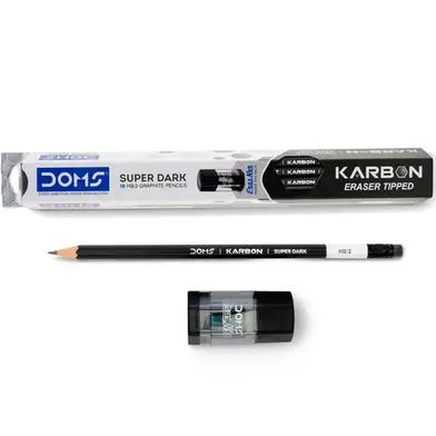 [8492] Mega Doms - 8492 Karbon Rt Eraser Super Dark Pencils (1Box *10Pcs)