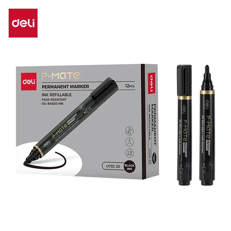 Deli - 10220 Refillable Permanent Marker (1CTN*8Pkt*12box*10's)