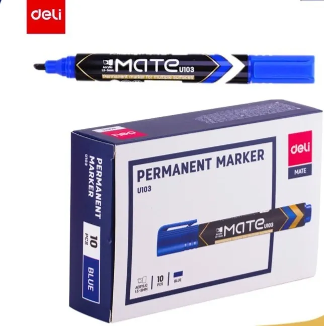 Deli - EU10330 Refillable Permanent Marker Blue (1CTN*8Box*12box*10's)
