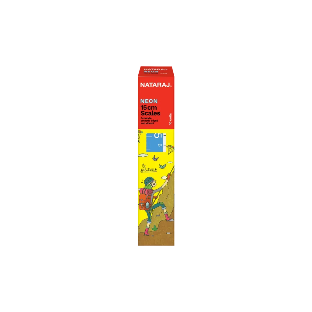 NATARAJ Neon Regular Scales 15cm (1 Box x 10pcs)
