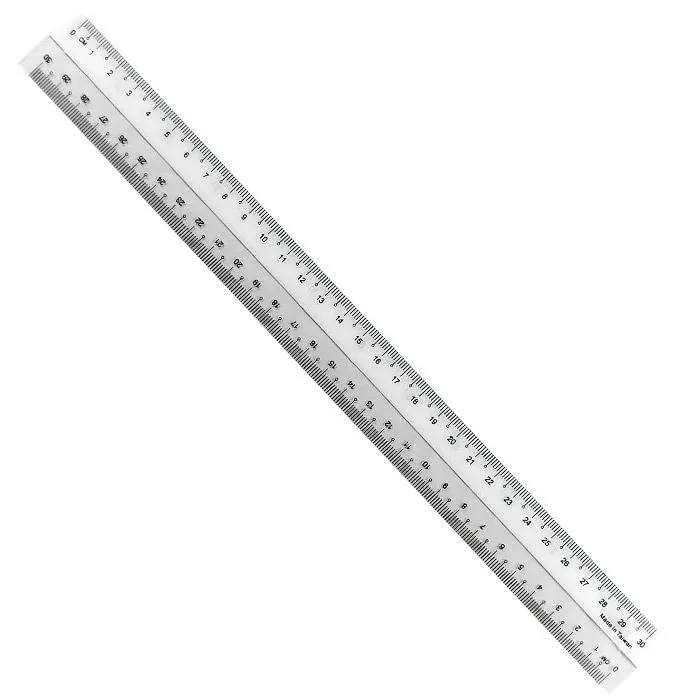 295459 Tenth High Class Plastic Ruler (R) 12" (30cm) Black Line (1Box*36Pcs)