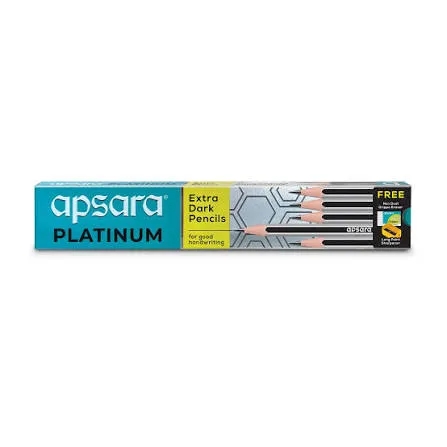 [101050007] NATARAJ Apsara Platinum Extra Dark Pencils/RT with Sharpener