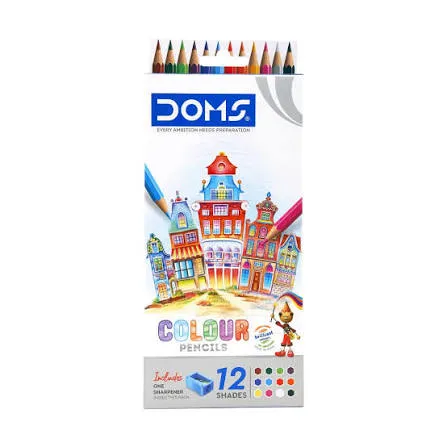 [3445] Mega Doms 3445 F/S Colour Pencils (1box *12Shades)