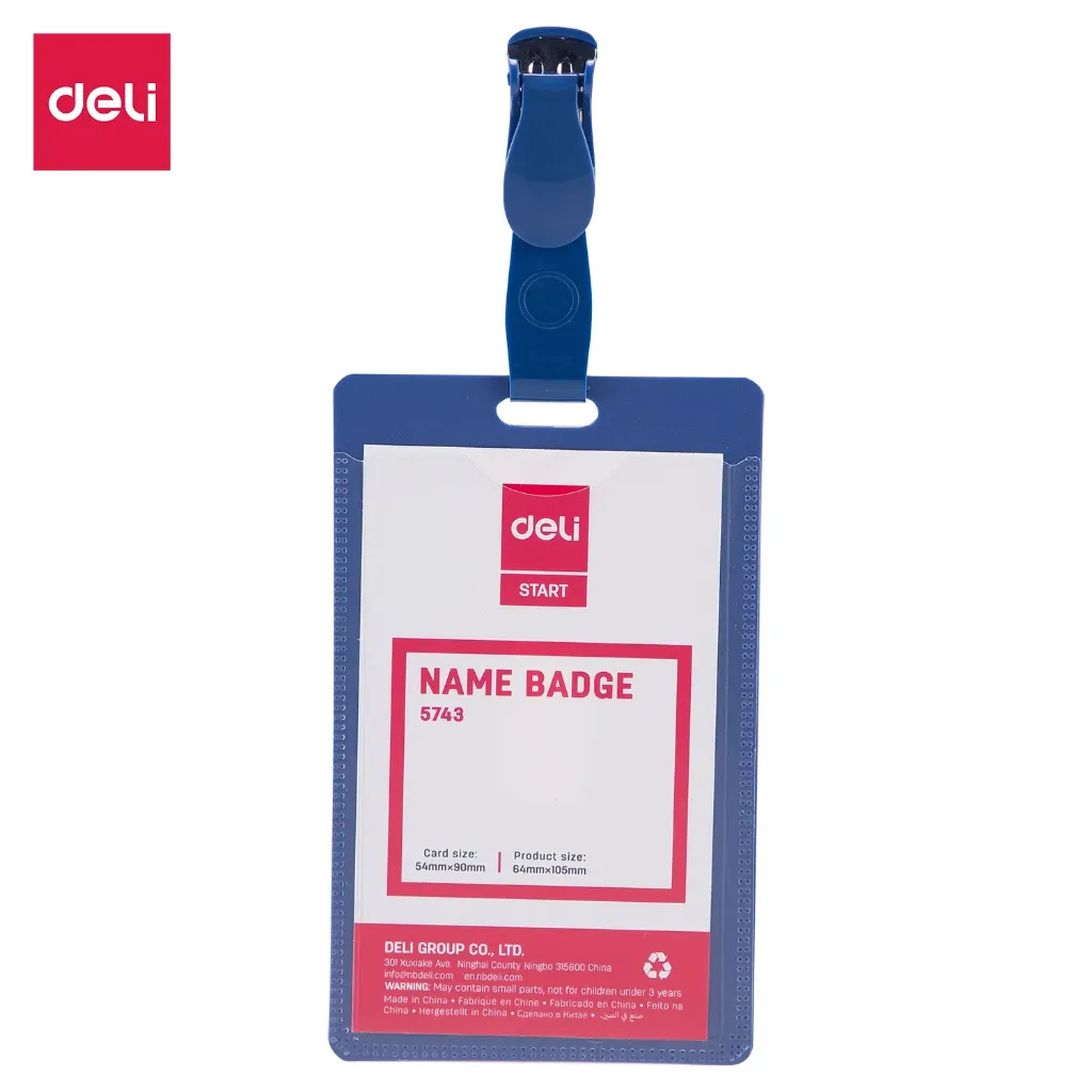 [E5743] Deli - E5743 Name Badge ID Pass (PP) (1CTN*40Box*5Pkt*10's)