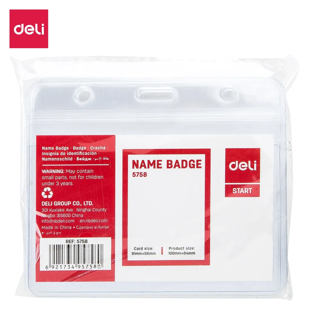 [E5758] Deli - E5758 Name Badge ID Holder (1CTN*30Box*10Pkt*10's)