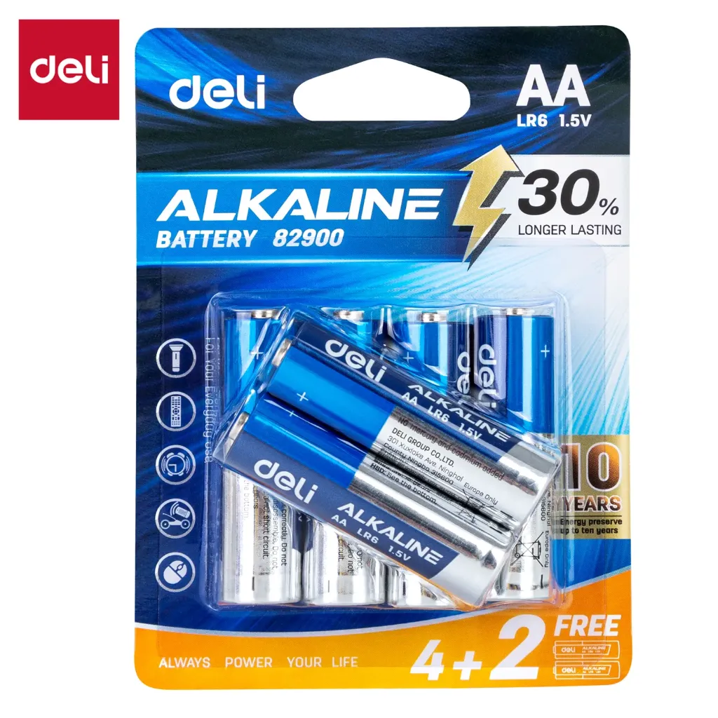 Deli - 82900 Alkaline Battery AA (1CTN*8Box*12C*6's)