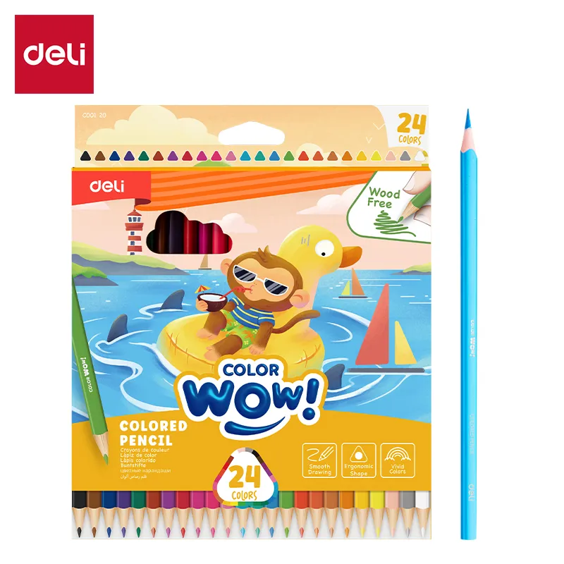 Deli - 00120 Plastic Colour Pencil (1CTN*3Box*24C*24's)