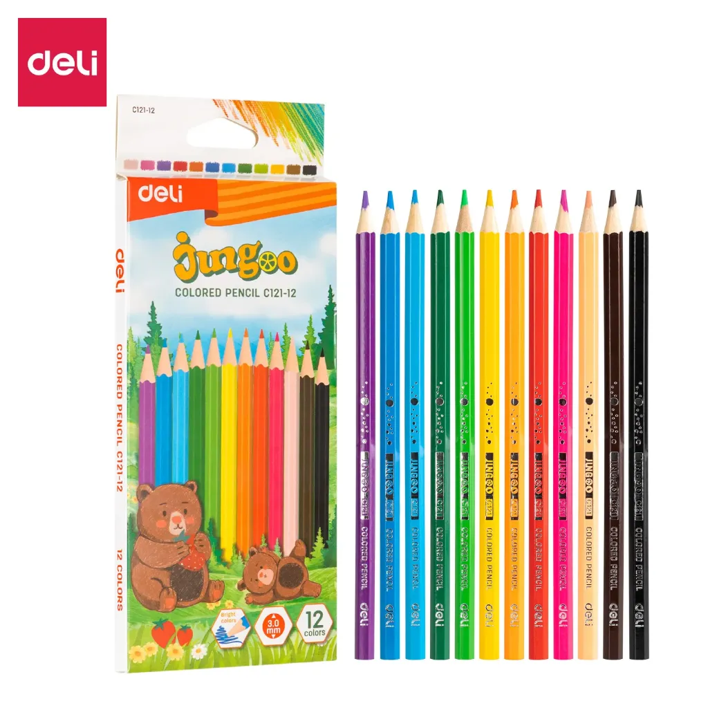 Deli - 121-12 jungoo Coloured Pencil (12C) (1CTN*6Box*24C*12's)