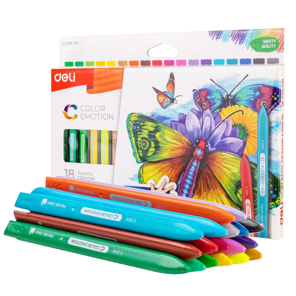 Deli - 20010 Plastic Crayon (1CTN*6Box*18C*18's)