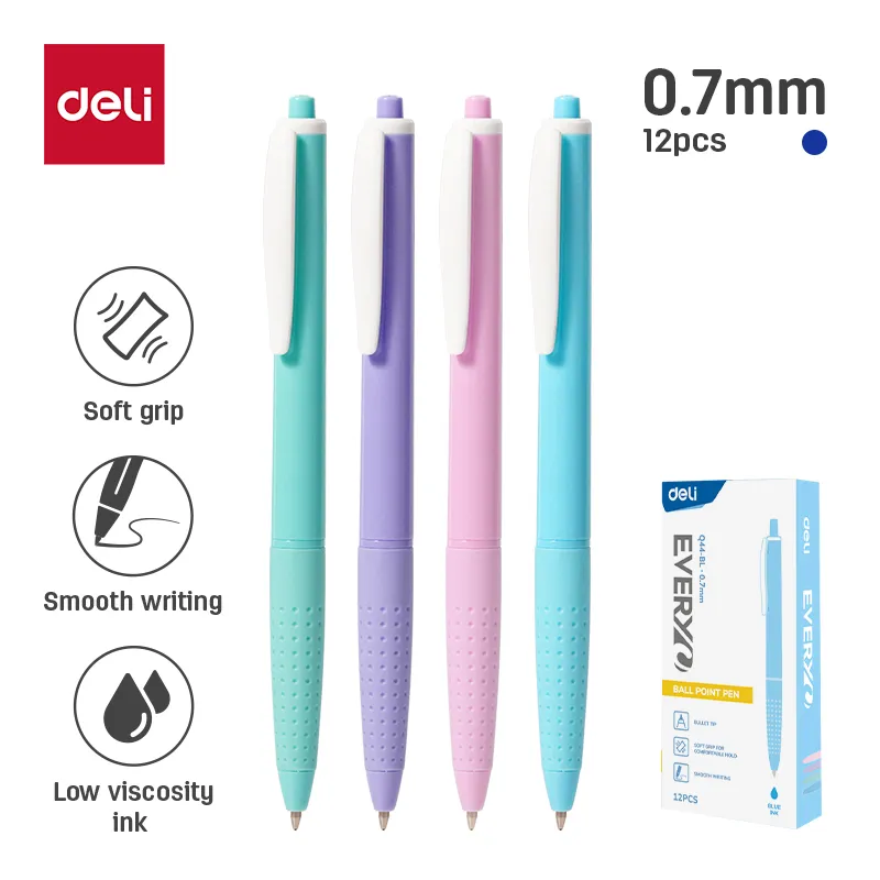 Deli - EQ44-BL Ball Point Pen (1Ctn*12Pkt*12box*12Pcs)