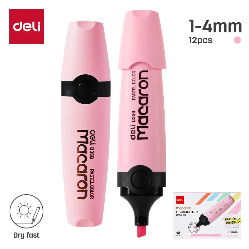 Deli - 356 Highlighter (1CTN*10Box*8box*12's)-PK