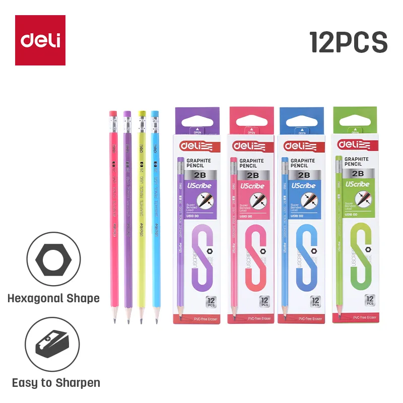 Deli - EU51000 Graphite Pencil 2B Hexagonal (1CTN*40C*6Dz*12's)