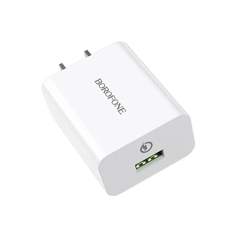 (RJ)Borofone BA21 USB Single Port QC3.0 Charger Head (White)
