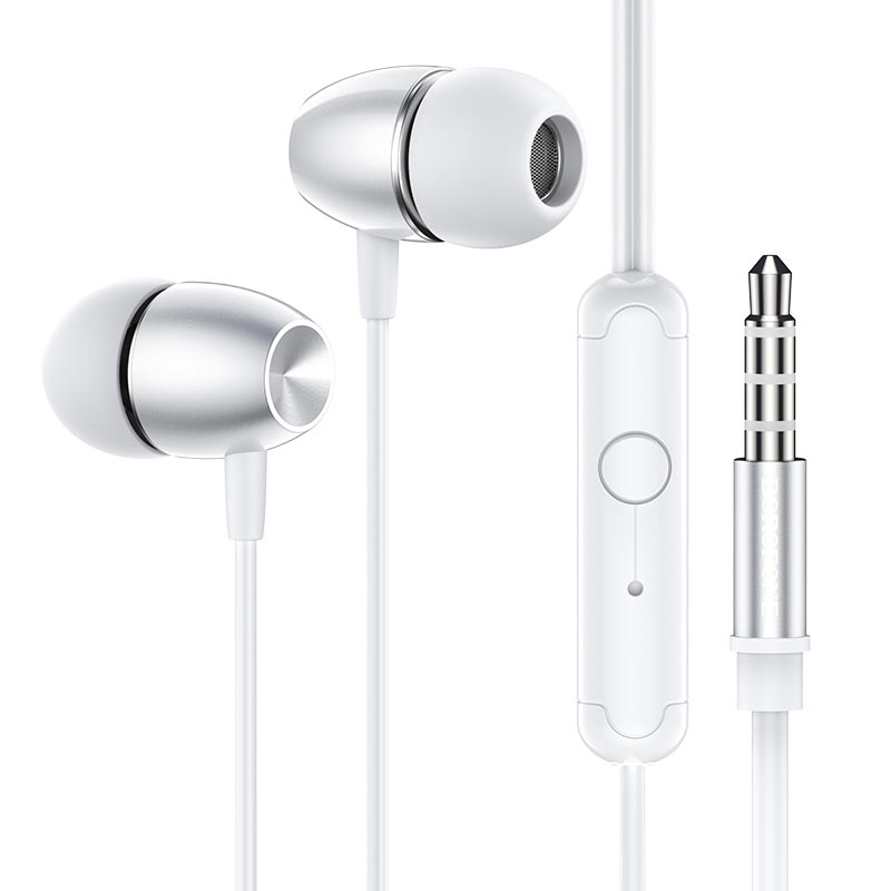 (RJ)Borofone BM57 Wire Control With Mic Earphone Silver