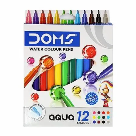 [7265] Mega Doms 7265 Aqua Water Colour Pens (1Pack *12Shades)