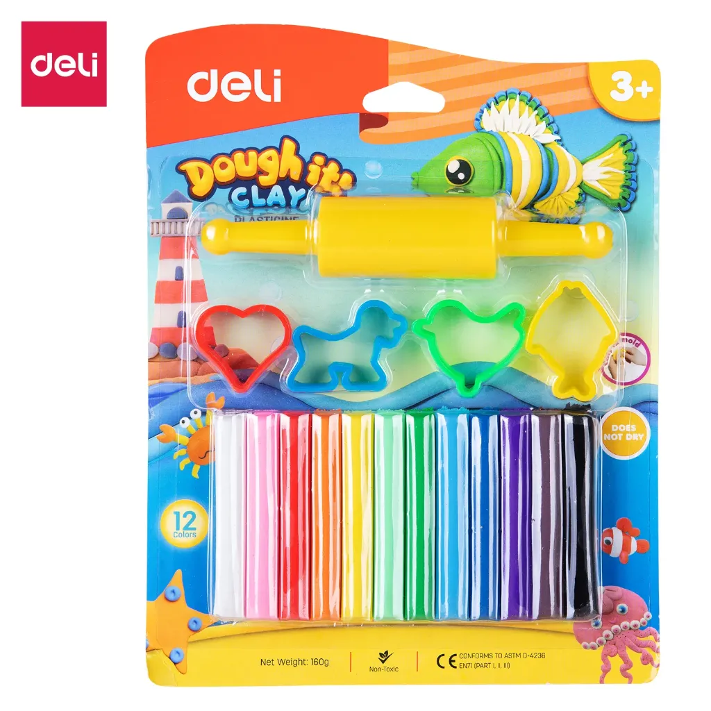 Deli - 75041 Plasticine Clay (12C) (1CTN*6Box*12's)