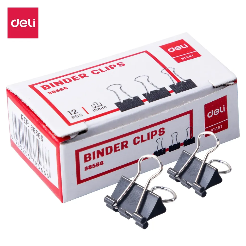 Deli - 38566 Binder Clip (1CTN*30Box*12box*12's)