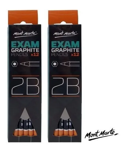 [13240NC12] Mont Marte Exam Pencil 2B Natural FSC 100% 12's