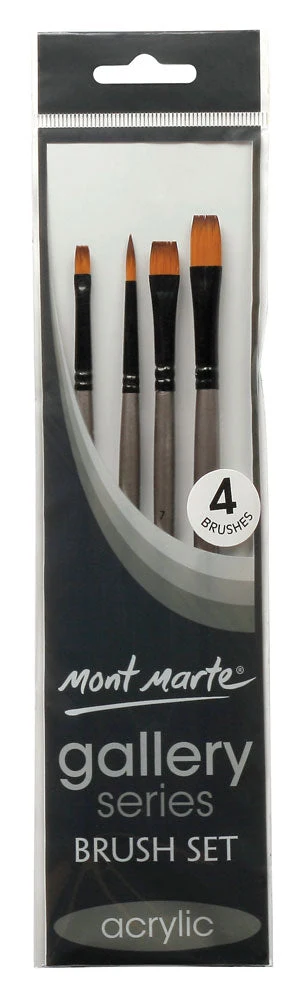 [BMHS0014] Mont Marte Gallery Series Brush Set Acrylic 4's (R/F)